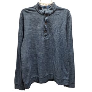 Marine Layer Men’s Clayton Textured Henley Pullover Sweater Sweatshirt Blue XL